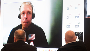 U.S. Army Master Sgt. Jerry Millan discusses how the Special Operations Command Warrior Care Program helped him during his treatment for rare cancer at the quarterly 1st Special Operations Forces Truth event at MacDill Air Force Base in Tampa, Florida, Jan. 29, 2025. He shares his story of receiving a lifechanging diagnosis, and recovering through a remarkable partnership with the Military Health System. 