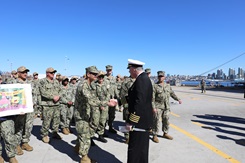 Naval Medical Forces Pacific Commander Greets Sailors at USNS Mercy Homecoming