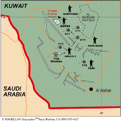 Figure 9. 11th Marines in the Ground Campaign, Day 2