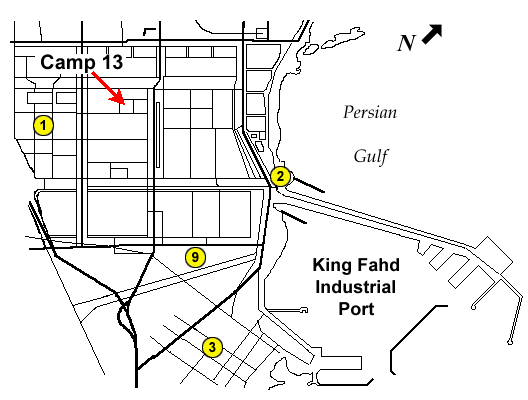 Location of Air Quality Monitor Stations within the Industrial Area