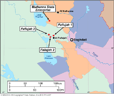 Figure 2. Chemical production sites of the Muthanna State Establishment