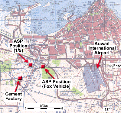Figure 5. The ASP position as reported by GySgt Grass and a 1st Battalion, 5th Marine Regiment log