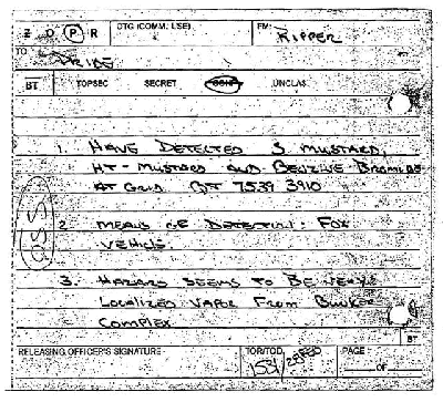 Figure 9. The Task Force Ripper message to teh 1st MARDIV