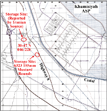 Figure 13. Mustard rounds and possible chemical munitions storage sites