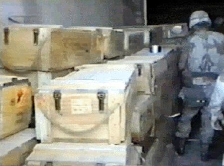 Figure 17.  Inspection of Bunker; picture from 37th Engineer Battalion videotape