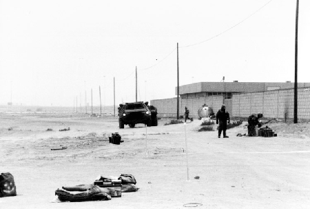 Figure 14. Photograph of Fox vehicle testing taken by a US Army officer in charge of decontamination operations, 54th Chemical Troop. (Reprinted by permission).