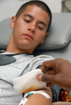 Image of a patient with an IV
