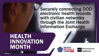 Link to Infographic: Social media graphic on Health Innovation Month showing a medical x-ray