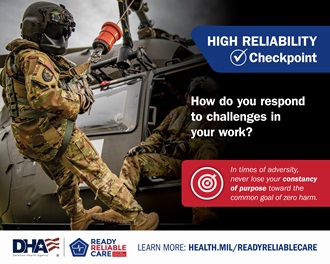 Link to Infographic: High Reliability Checkpoint - How do you respond to challenges in your work? In times of adversity, never lose your constancy of purpose toward the common goal of Zero Harm?