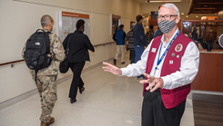 Retired military personnel volunteers at Ft Sam Houston