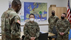 Military personnel talking