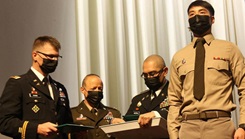 Soldiers honoring Pfc. Simon Chen