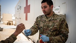 Military medical personnel in Army hospital