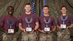 Members of the 96th Medical Group, Eglin Air Force Base, Florida, pose for a photo 