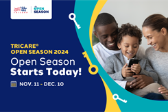 TRICARE Open Season 2024: Open Season Starts Today! November 11 through December 10.