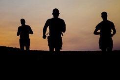 U.S. Marines participate in morning physical training during a field exercise at Marine Corps Base Camp Pendleton, California. (Photo Courtesy: U.S. Marine Corps)