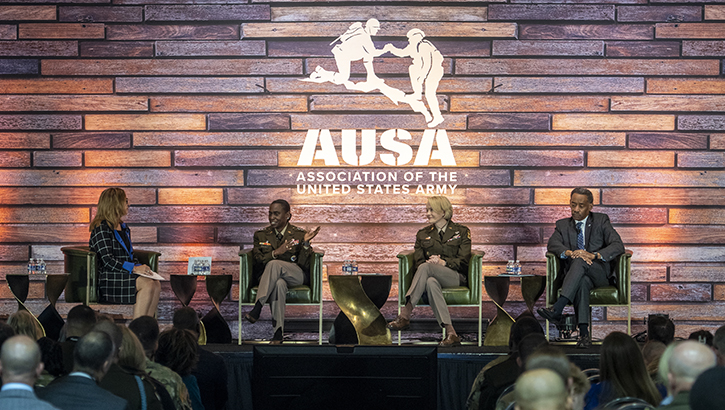 Image of Three Military Health System senior leaders on a panal.