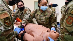 Military personnel during a training session