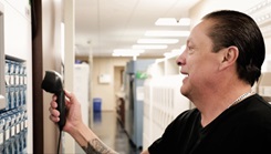 Military personnel works in pharmacy