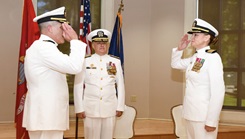 military personnel at Change of Command ceremony