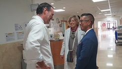 U.S. Naval Hospital Rota Director, Capt. Michael Mercado, who is also the Commanding Officer of Naval Medical Readiness Training Command, Rota met with Dr. Antonio Amaya, Chief Executive Officer of HLA Hospital Jerez Puerta del Sur to discuss enhancing healthcare through improved systems, facilities, and collaborative expertise