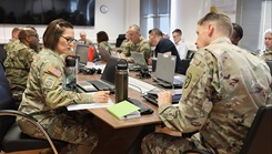 Members of U.S. Army Medical Readiness Command, Europe staff and other Army theater medical assets took part in the United States Army Europe and Africa hosted DEFENDER 25 Command Post Exercise