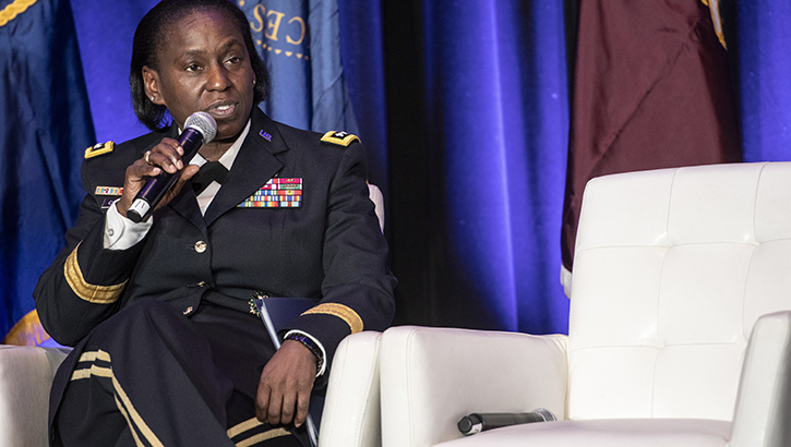 DHA Director Lt. Gen. Crossland answering questions