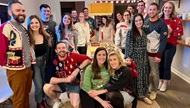 Dermatology residents spend time together during the Christmas holiday. 