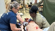 Emergency Medicine resident physicians train in tactical combat casualty care. 