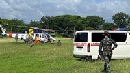 Helicopter, ambulance, and multinational prehospital professionals engage in mass casualty exercise in the Philippines.  