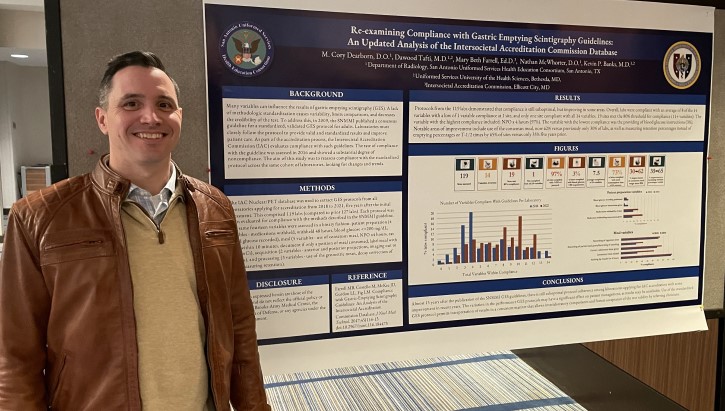 Nuclear medicine fellow presents his research at the Society of Nuclear Medicine and Molecular Imaging (SNMMI) Conference in San Francisco, California. 