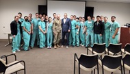 A large group of Orthopaedics residents and faculty hosted a guest lecturer from a world renowned institution. 