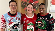 The Resident Wellness Coordinators (current 2nd and 3rd year residents) pose for group photo after Holiday Lunch and Cookie Exchange, organized by these residents and supported by Wellness Staff. Resident Wellness Coordinators organize multiple events throughout the calendar year both at BAMC and off campus. 