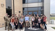 2023 Psychiatry Intern class tour the Lackland Basic Military Trainee environment. 