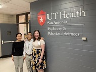 Psychiatry residents preparing for their day at the UTHSA Psychotherapy Clinic.