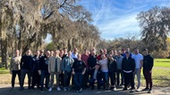 SAUSHEC Radiology Residency members pose for a group photo at Salado Park in Fort Sam Houston as part of their yearly resident outing. 