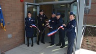 Brooke Army Medical Center Commander Army Brig. Gen. Jeffrey Johnson, Army Force Col. (Dr.) Michael Richards, chief of the Undersea & Hyperbaric Medicine Service, and 59th Medical Wing Vice Commander Air Force Brig. Gen. John DeGoes cut the ribbon at the new Undersea & Hyperbaric Medicine at Brooke Army Medical Center, June 16, 2017. 