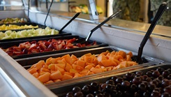 Buffet of fruits and vegetables