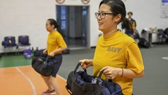 Military personnel working out