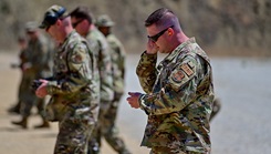 A group of service members walking