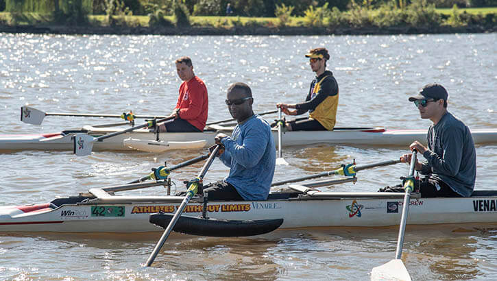 Image of Military personnel participating in adaptive sports.