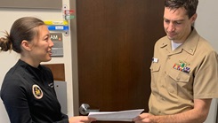 Military personnel talking