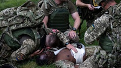 Ukrainian Armed Forces personnel take part in the six-week specialized Platoon Combat Medical Training Program conducted recently in the United Kingdom