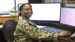 U.S. Navy Lt. Cmdr. Mashiana Sutton was named Navy Medicine’s “Senior Financial Management Officer of the Year” for Fiscal Year 2023. Sutton serves as the director for resource management at Navy Medicine Readiness and Training Command Camp Lejeune at Naval Medical Center Camp Lejeune.  (Photo: Riley Eversull)