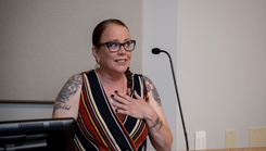 Jennifer Mack-McQuinn addresses Nurses Week opening ceremony