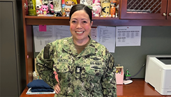 U.S. Navy Hospital Corpsman Genena Palacios poses for picture