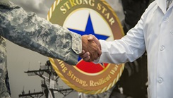 Two people shaking hands