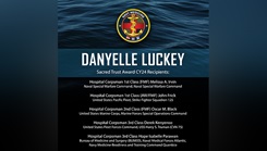 Navy Medicine recognized five outstanding hospital corpsmen with the Danyelle Luckey Sacred Trust Award