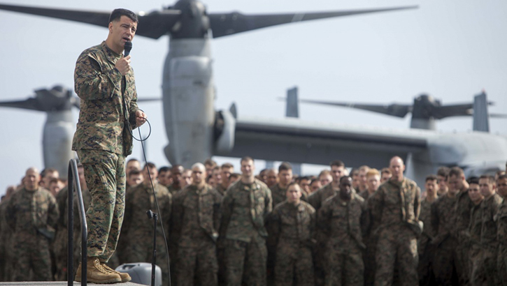 Image of Marines receiving a safety brief.