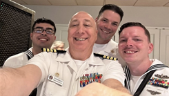 Sailors smile for selfie